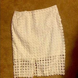 White House Black Market White Textured Pencil Skirt